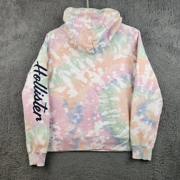 VTG Y2K Hollister Hoodie Sweatshirt Men Small Spellout Sleeve Pocket Skater Hood - Picture 2 of 12